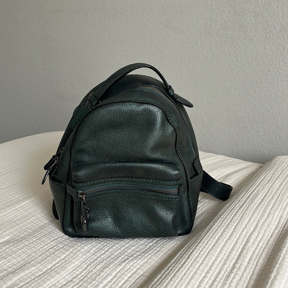 Emerald green Coach backpack